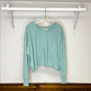 NWT Amazon Sea Foam Green Open Back Long Sleeve Women's Top- M